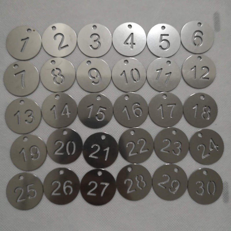 StayMax Diameter 1.18 Inches Bigger Hollowed Stainless Steel Number Tags Key Tags with Rings (1-10) - Image 4